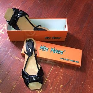 Miz Mooz Patent Leather Square Toe Sandals